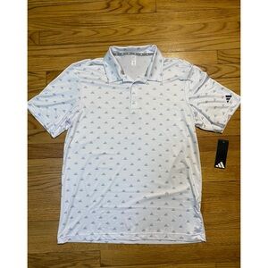 Adidas Golf Polo Shirt Mens XL All Over Print Logo White Men’s sz M NEW!